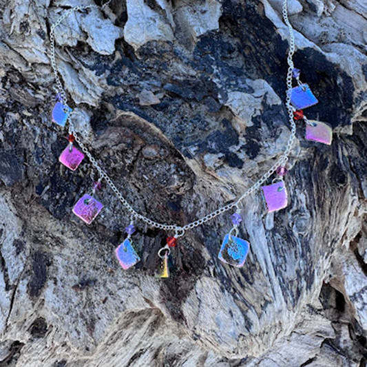 Sterling silver hibiscus 9 piece necklace