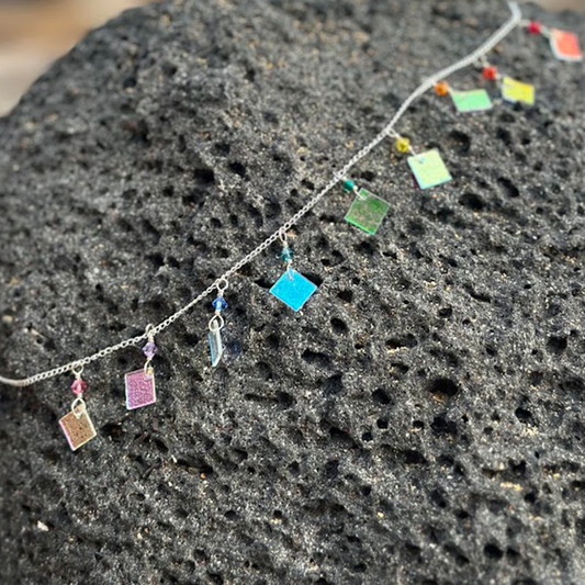 Sterling silver rainbow 9 piece necklace
