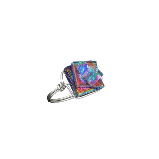 Sterling silver glass ring