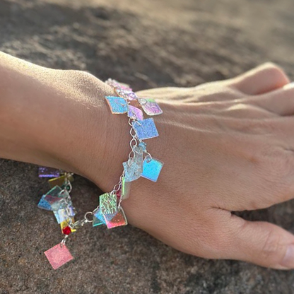 Sterling silver rainbow bracelet