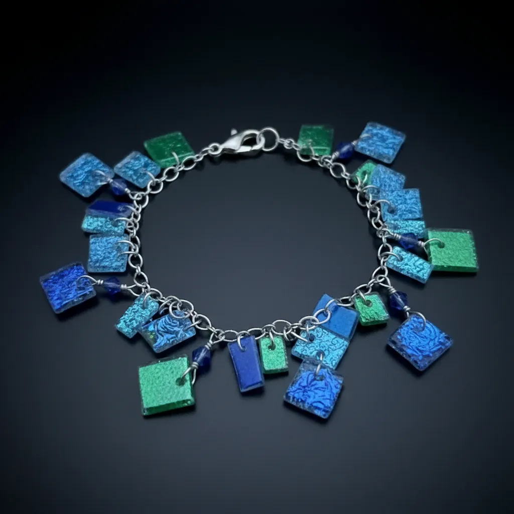 Sterling silver ocean bracelet
