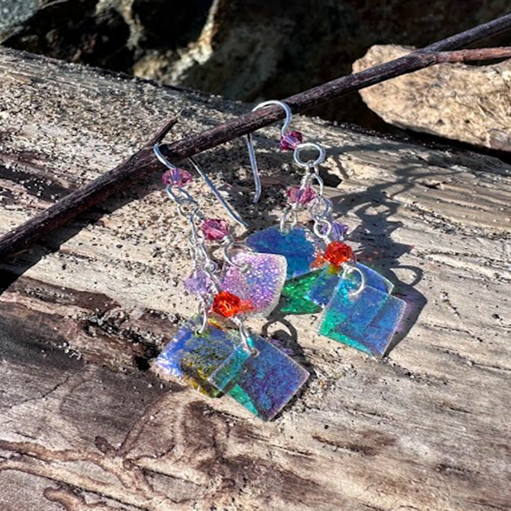 Sterling silver coral 3 piece earring