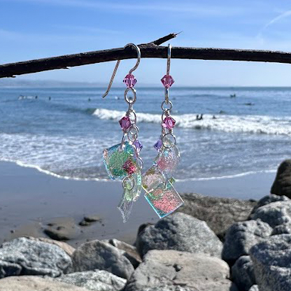 Sterling silver coral 3 piece earring