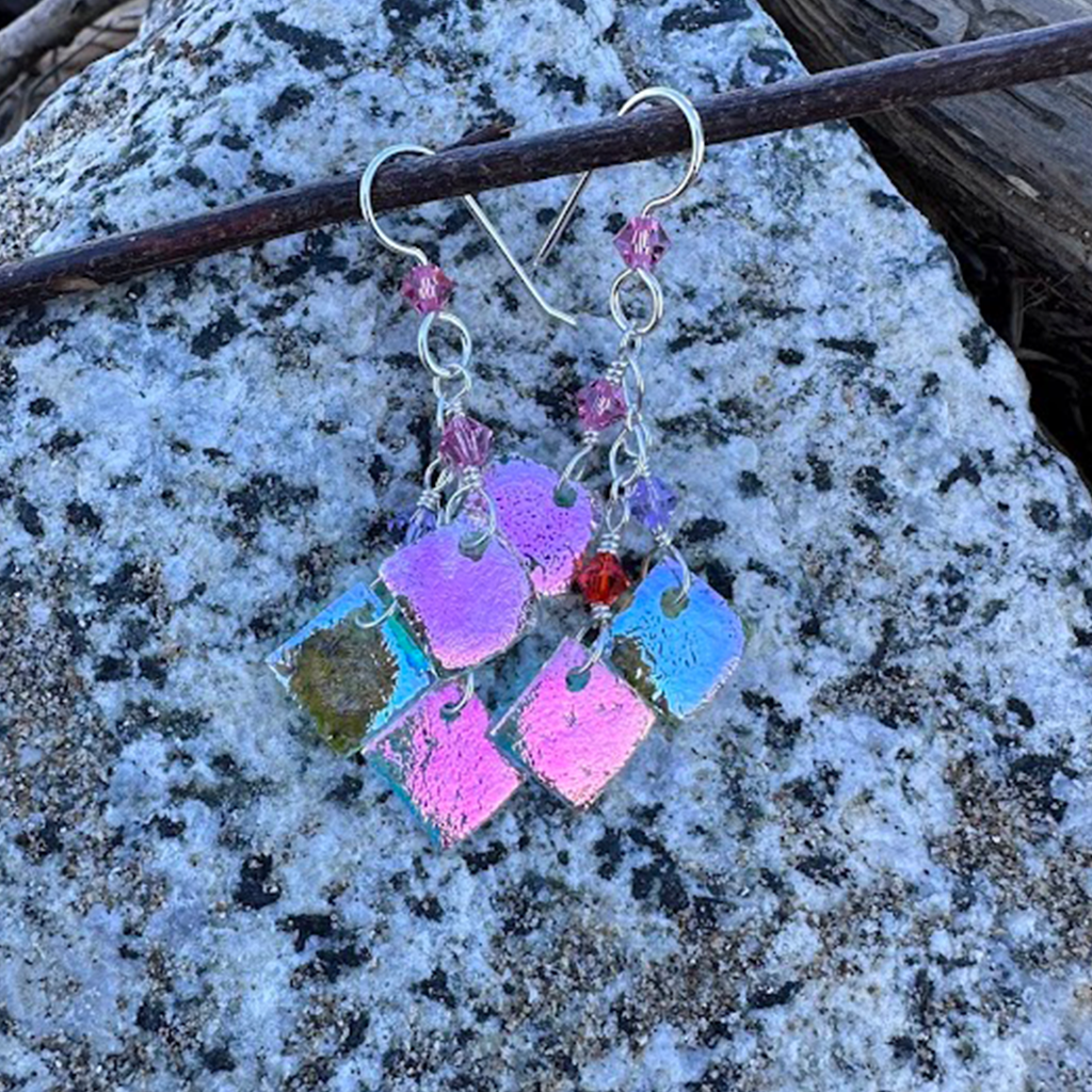 Sterling silver coral 3 piece earring
