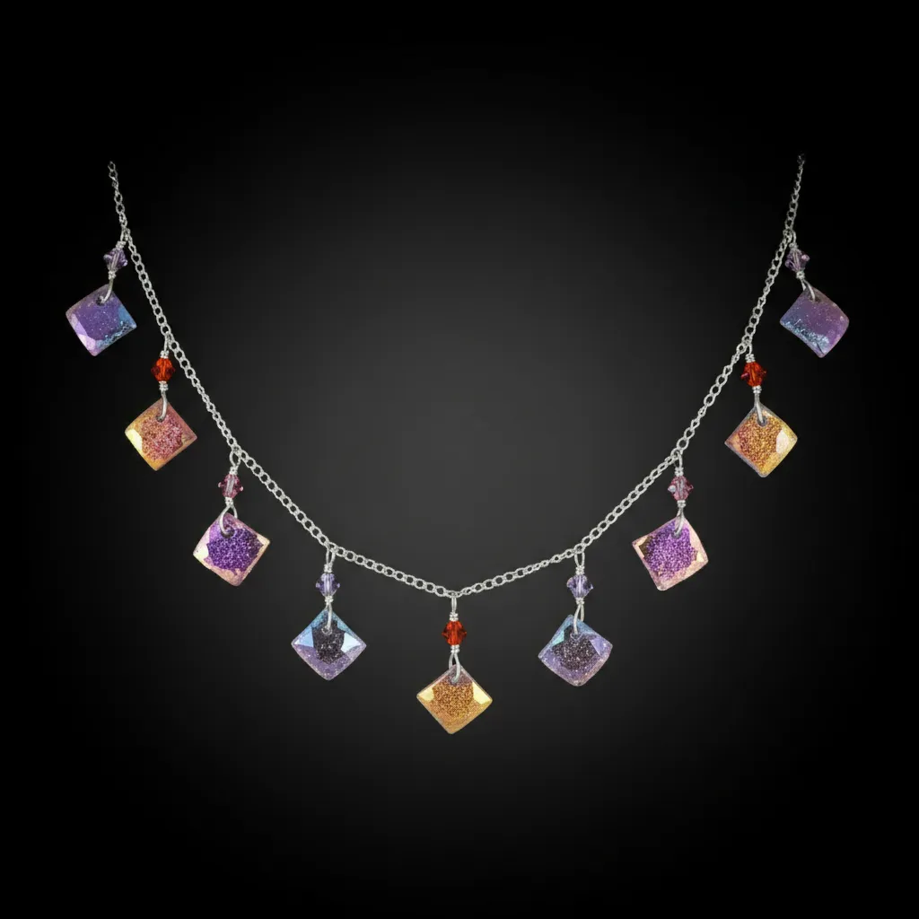 Sterling silver coral 9 piece necklace