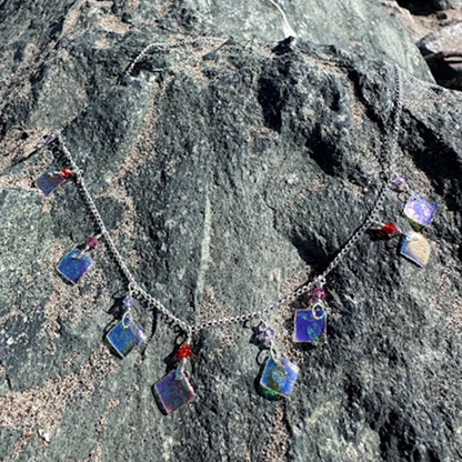 Sterling silver rainbow 9 piece necklace