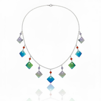 Sterling silver rainbow 9 piece necklace