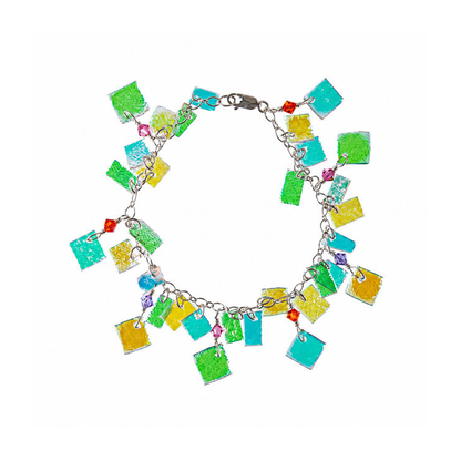 Sterling silver hibiscus bracelet