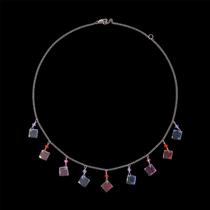 Sterling silver hibiscus 9 piece necklace