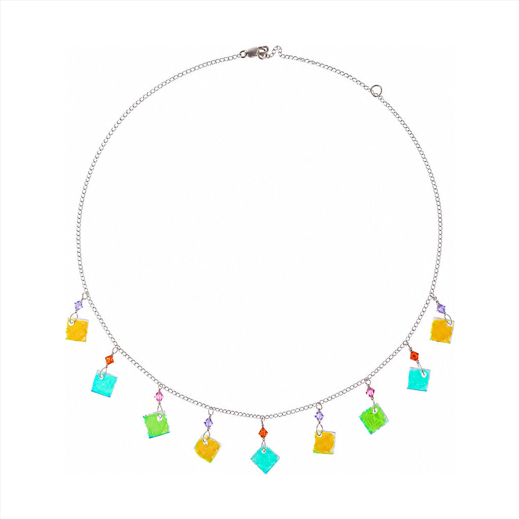 Sterling silver hibiscus 9 piece necklace
