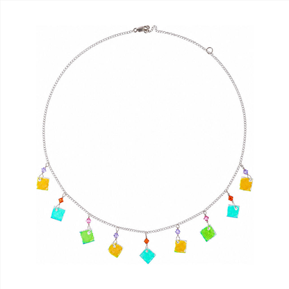 Sterling silver hibiscus 9 piece necklace