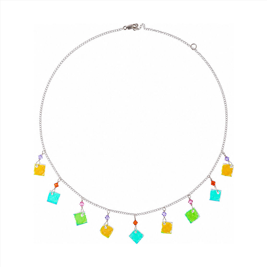 Sterling silver hibiscus 9 piece necklace