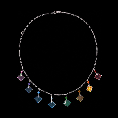 Sterling silver rainbow 9 piece necklace