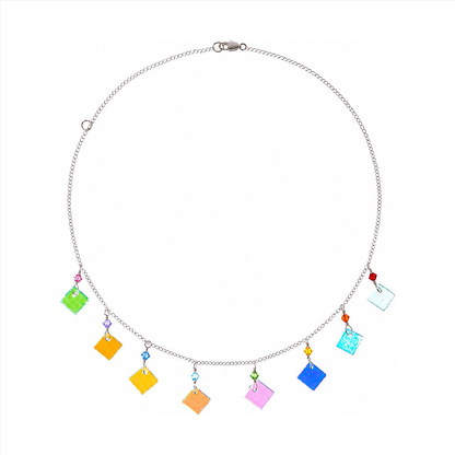 Sterling silver rainbow 9 piece necklace