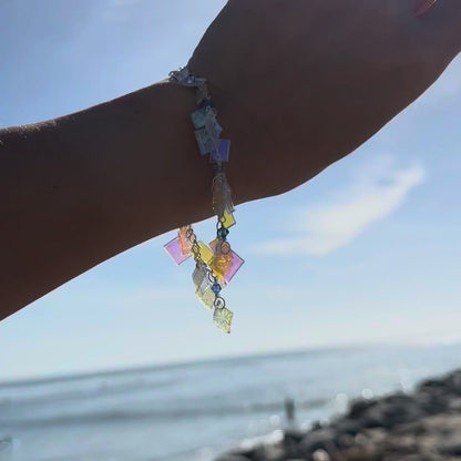 Sterling silver ocean bracelet