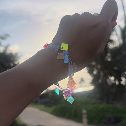 Sterling silver rainbow bracelet