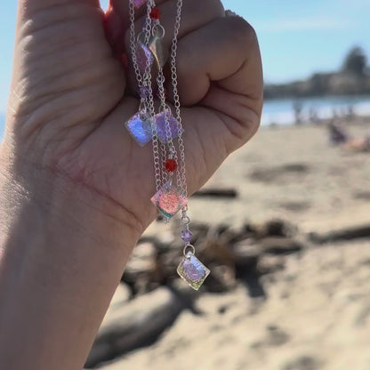 Sterling silver rainbow 9 piece necklace