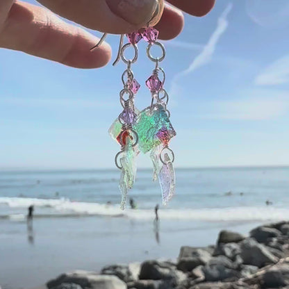 Sterling silver coral 3 piece earring