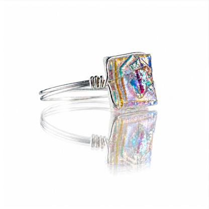 Sterling silver glass ring