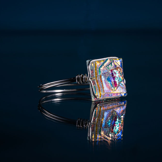 Sterling silver glass ring