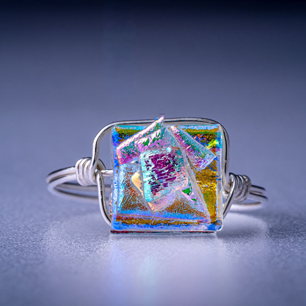 Sterling silver glass ring