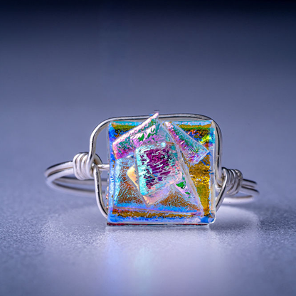 Sterling silver glass ring